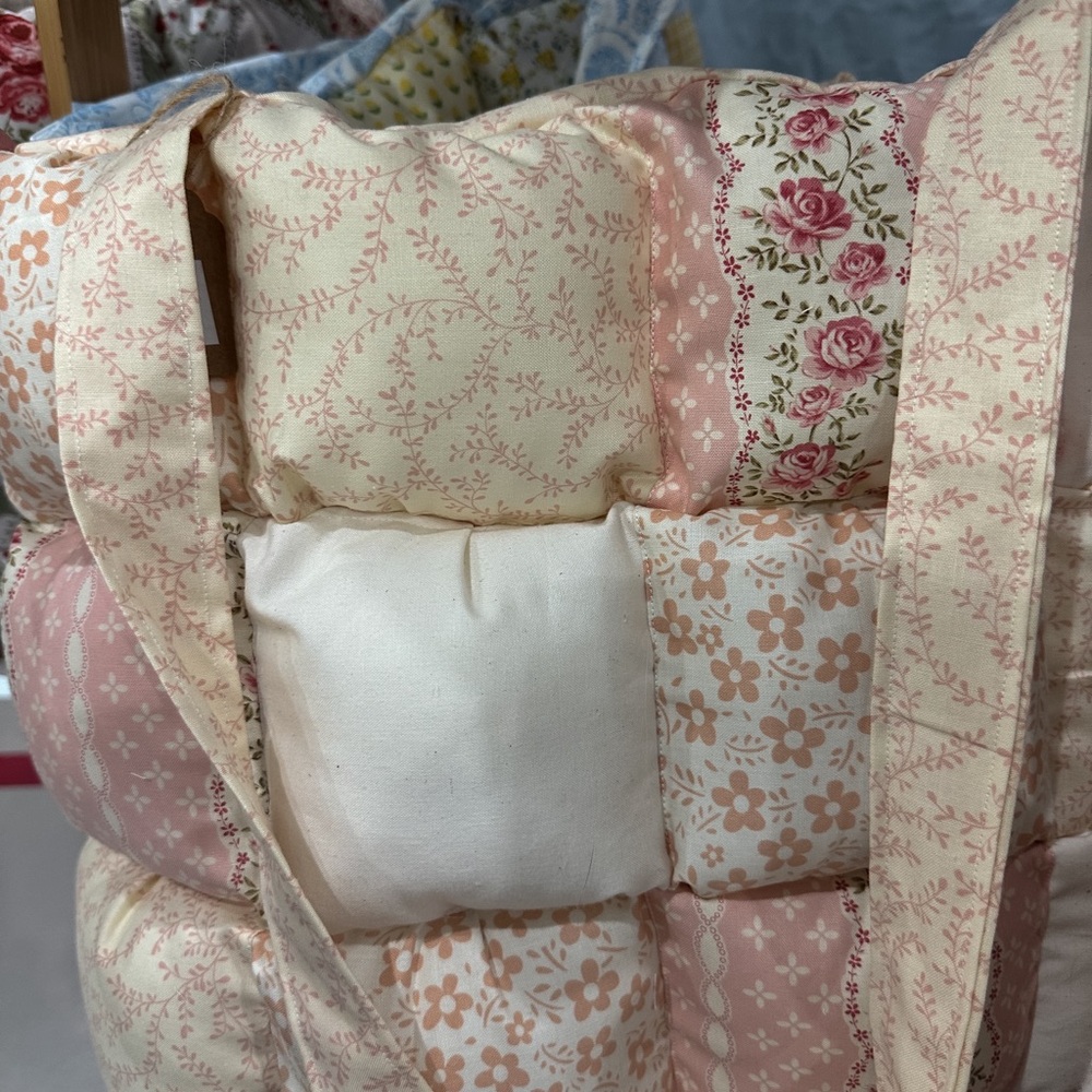 Floral Patchwork Totebag in Pink and Cream